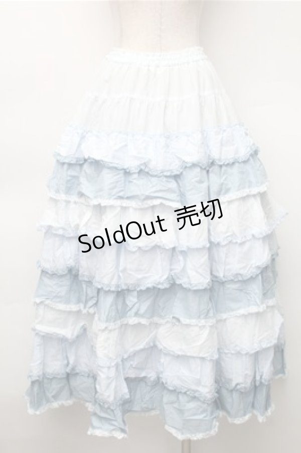 画像2: PINK HOUSE / グラデーションティアードスカート  ブルー S-25-11-05-052-LO-SK-AS-ZS (2)