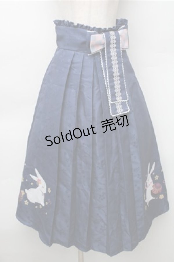 画像1: Cute.Q / 和風うさぎスカート S 紺 S-25-11-05-053-EL-OP-HR-ZS (1)