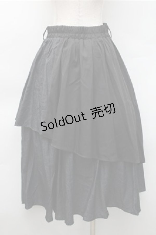 画像2: axes femme / アシメティアードロングスカート  黒 S-25-11-05-057-AX-SK-HR-ZS (2)