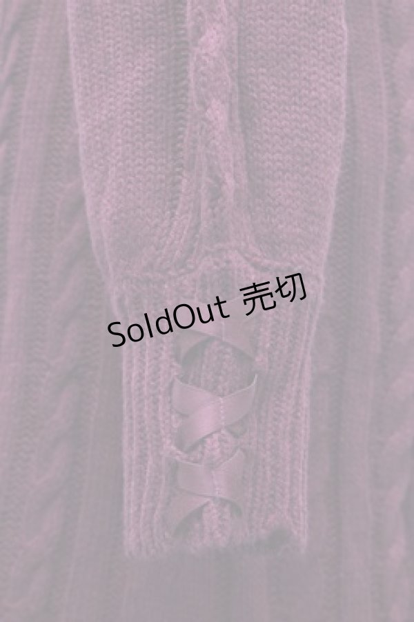 画像3: axes femme / ボタンデザインニットワンピース  ワイン S-25-11-05-059-AX-OP-HR-ZS (3)