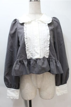 画像: Cherirulu Chocola / MYリボンマルエリブラウス S グレー S-25-11-05-008-LO-BL-AS-ZS