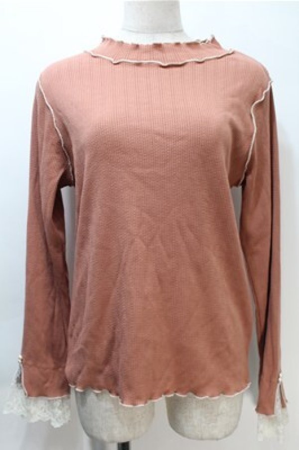 画像1: axes femme / バイカラーメロー袖レースプルオーバー   S-25-11-05-010-AX-TO-HR-ZS (1)