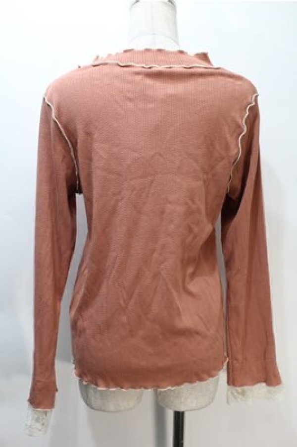 画像2: axes femme / バイカラーメロー袖レースプルオーバー   S-25-11-05-010-AX-TO-HR-ZS (2)