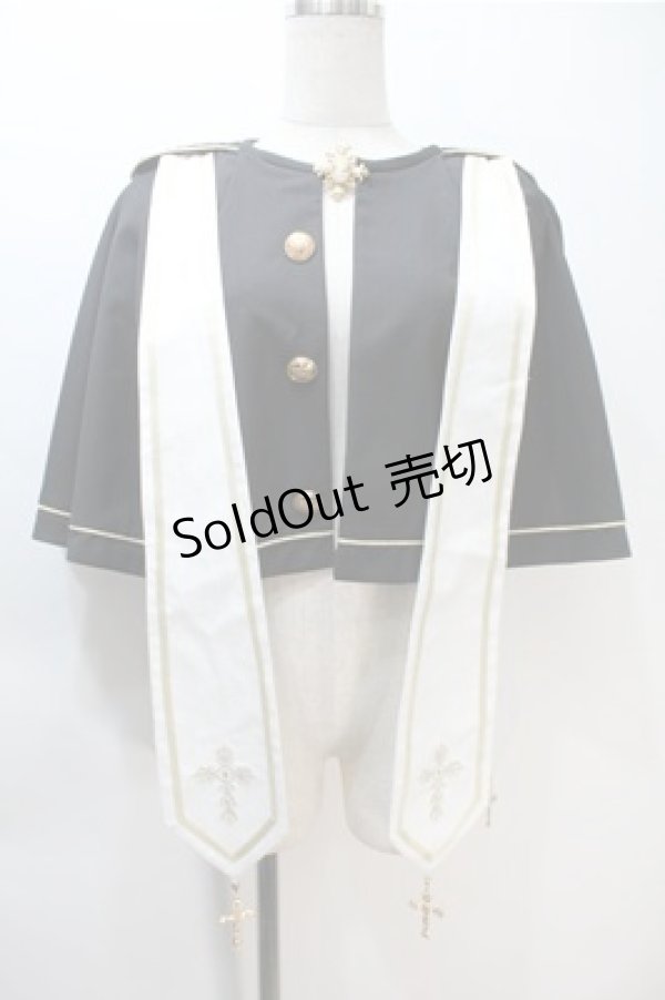 画像1: 中国ロリータ / ケープトップス M 黒ｘ白 S-25-11-05-011-LO-TO-HR-ZS (1)