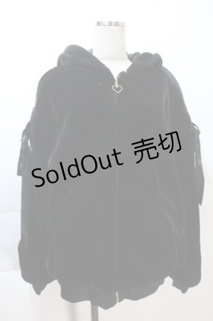 画像: LOLITAその他(お買取対象外) / 袖レースアップうさみみファーブルゾン  黒 S-25-11-05-015-LO-JA-HR-ZS