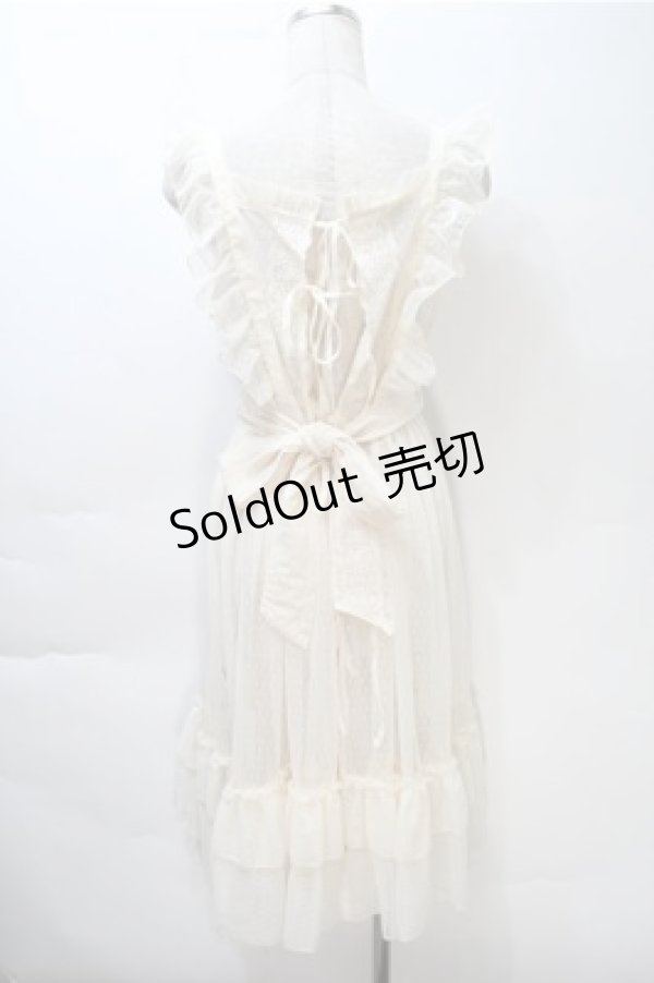 画像2: axes femme kawaii / ドットチュールエプロン  オフ S-25-11-05-016-AX-OP-AS-ZS (2)