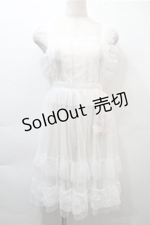 画像: FLC / 星名桜子 hsチュールエプロンジャンスカ  白 S-25-11-05-002-LO-OP-AS-ZS