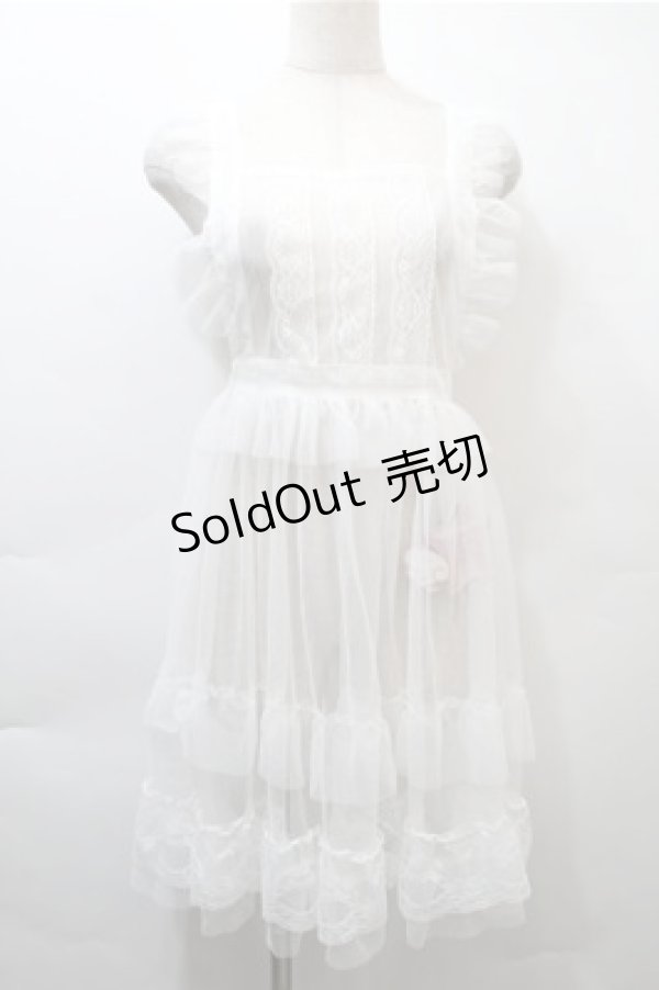 画像1: FLC / 星名桜子 hsチュールエプロンジャンスカ  白 S-25-11-05-002-LO-OP-AS-ZS (1)