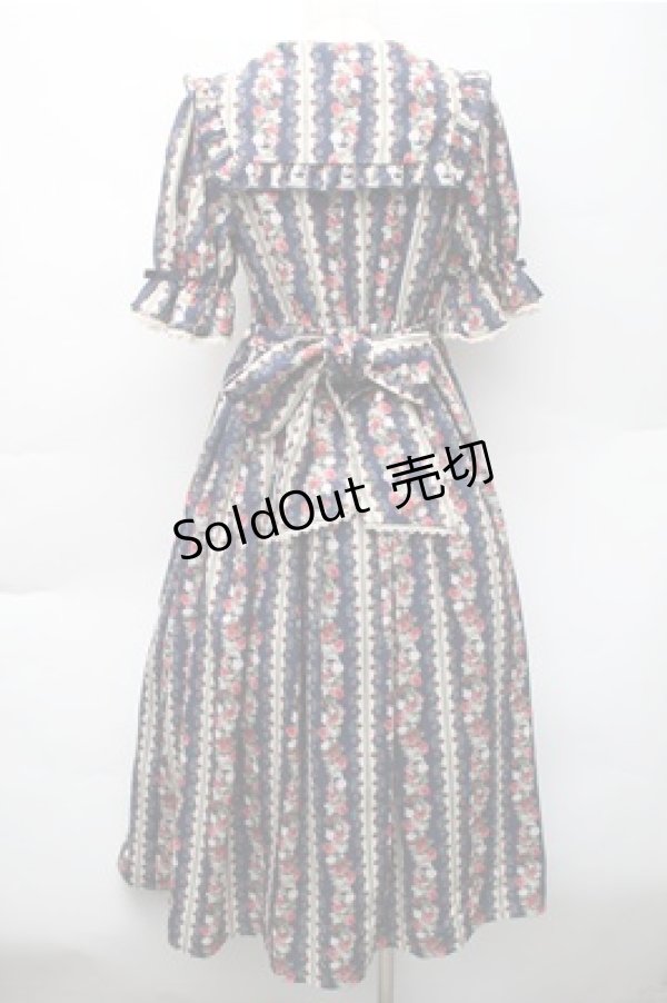 画像2: axes femme kawaii / ローズベリーガーデンワンピース  紺 S-25-11-05-024-AX-OP-AS-ZS (2)