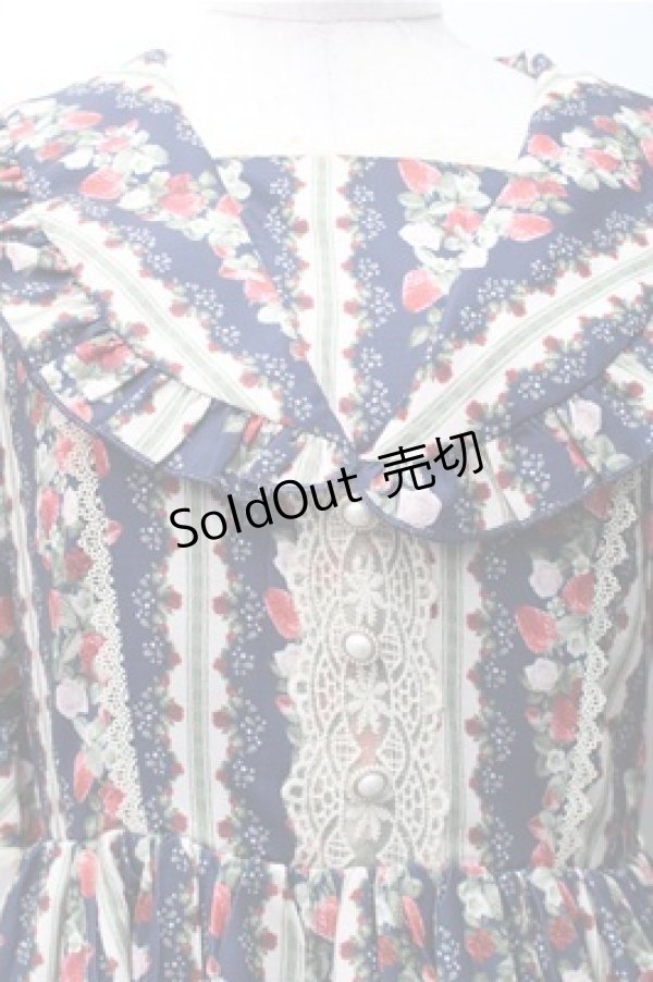 画像3: axes femme kawaii / ローズベリーガーデンワンピース  紺 S-25-11-05-024-AX-OP-AS-ZS (3)