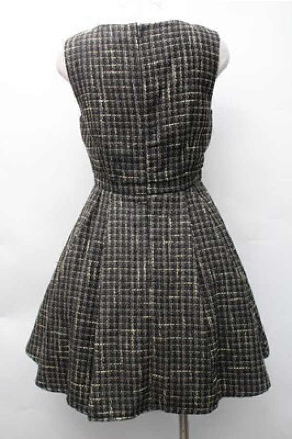 画像2: Ank Rouge / ツイードジャンパースカート  黒 S-25-11-05-026-CA-OP-HR-ZS (2)