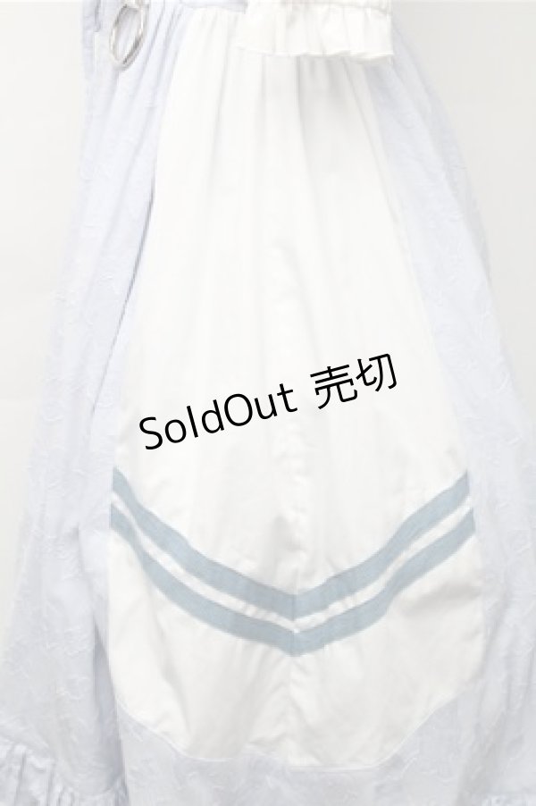 画像3: 中国ロリータ / バイカラーワンピース  サックスｘ白 S-25-11-05-027-LO-OP-HR-ZS (3)