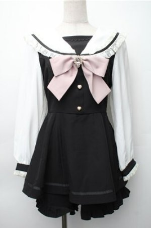 画像: LIZ LISA / セーラーカラーセットアップ  黒ｘ白 S-25-11-05-033-LO-OP-HR-ZS