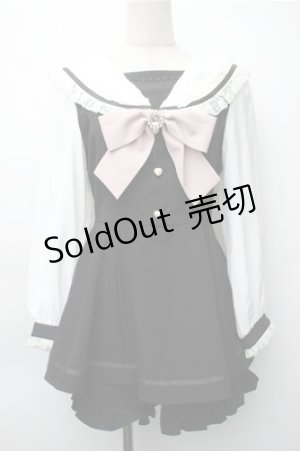 画像: LIZ LISA / セーラーカラーセットアップ  黒ｘ白 S-25-11-05-033-LO-OP-HR-ZS