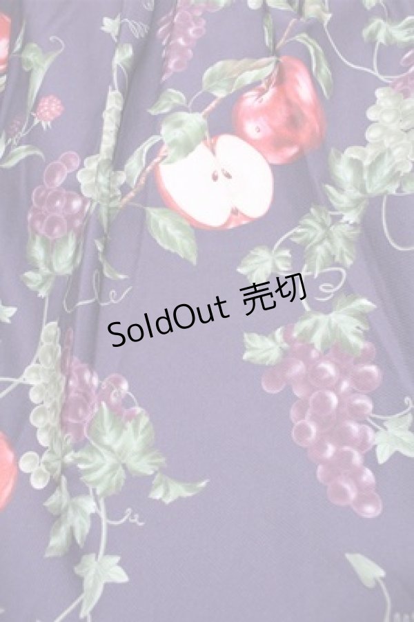 画像3: axes femme / シーズナルフルーツ柄ジャンパースカート  紫 S-25-11-05-035-AX-OP-HR-ZS (3)