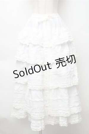 画像: PINK HOUSE / ローンフリルティアードスカート  白 S-25-11-05-038-LO-SK-AS-ZS