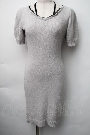画像: EATME / 半袖ニットワンピース  グレー S-25-11-06-038-LO-OP-HR-ZS