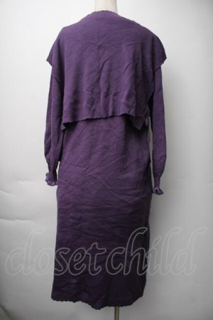 画像: axes femme / 重ね着ニットワンピース  紫 S-25-11-06-041-AX-OP-HR-ZS