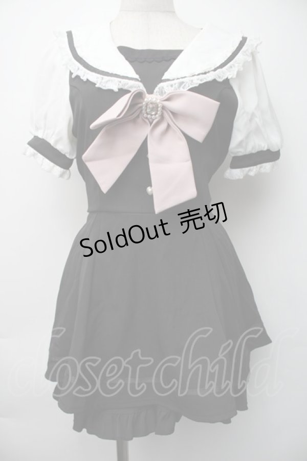 画像1: LIZ LISA / 半袖セーラーカラーセットアップ 0 黒 S-25-11-06-046-LO-OP-HR-ZS (1)