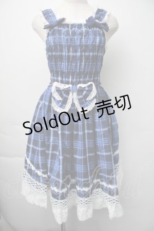 画像: BABY,THE STARS SHINE BRIGHT / タータンチェックシャーリングプリンセスジャンパースカート  青 S-25-11-06-053-BA-OP-HR-ZS