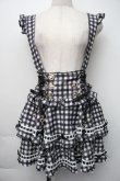 画像1: LIZ LISA / はしごリボンギンガムティアードスカパン  黒ｘ白 S-25-11-06-054-LO-PA-HR-ZS (1)