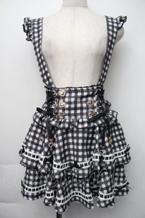 画像: LIZ LISA / はしごリボンギンガムティアードスカパン  黒ｘ白 S-25-11-06-054-LO-PA-HR-ZS
