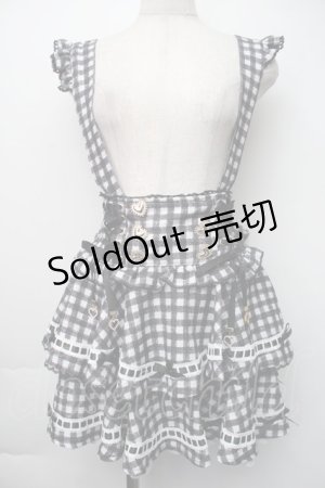 画像: LIZ LISA / はしごリボンギンガムティアードスカパン  黒ｘ白 S-25-11-06-054-LO-PA-HR-ZS