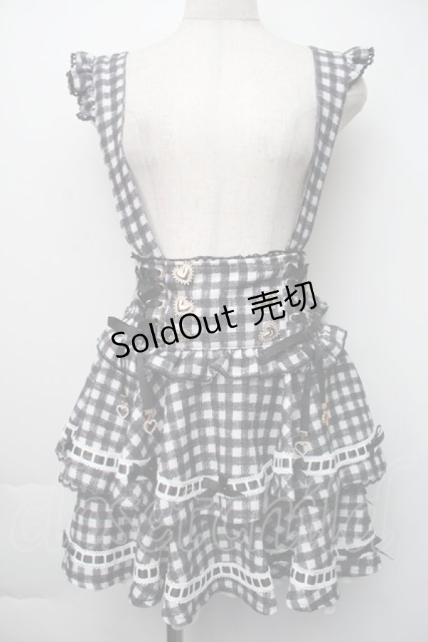 画像1: LIZ LISA / はしごリボンギンガムティアードスカパン  黒ｘ白 S-25-11-06-054-LO-PA-HR-ZS (1)