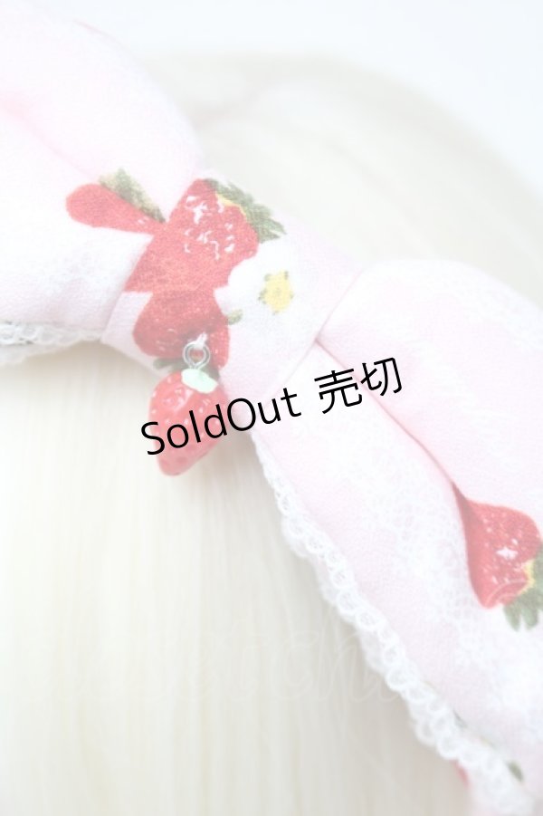 metamorphose / Strawberry harvestリボンカチューシャ ピンク S-25-11