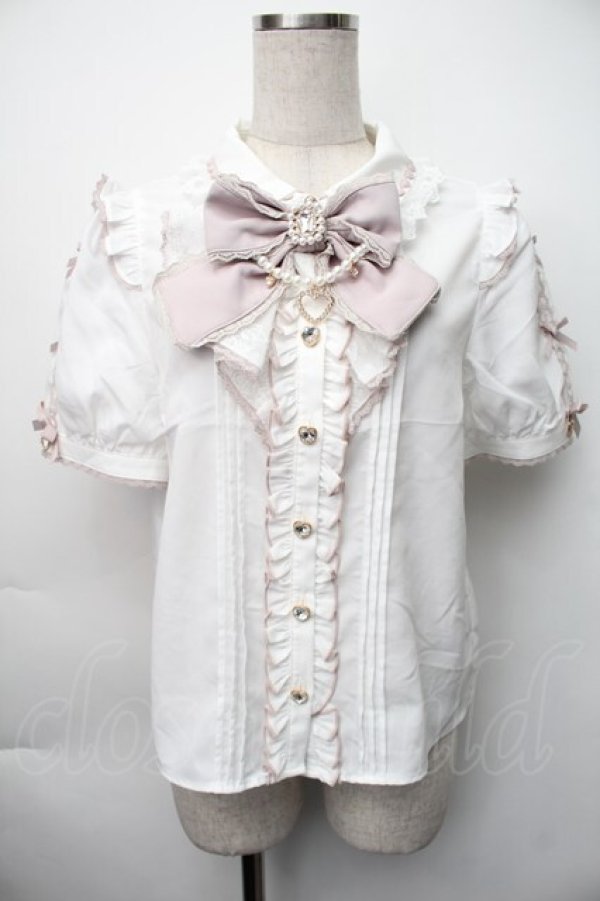 画像1: LIZ LISA / レーススラッシュスリーブブラウス 0 白 S-25-11-06-022-LO-BL-HR-ZS (1)