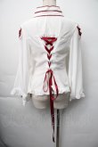 画像2: metamorphose / 着物合わせ風ブラウス 1 白ｘワイン S-25-11-06-024-ME-BL-HR-ZS (2)