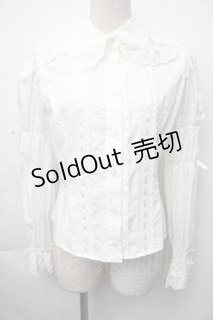 画像: Innocent World / クラシカルリボンブラウス  白 S-25-11-06-025-IW-BL-HR-ZS