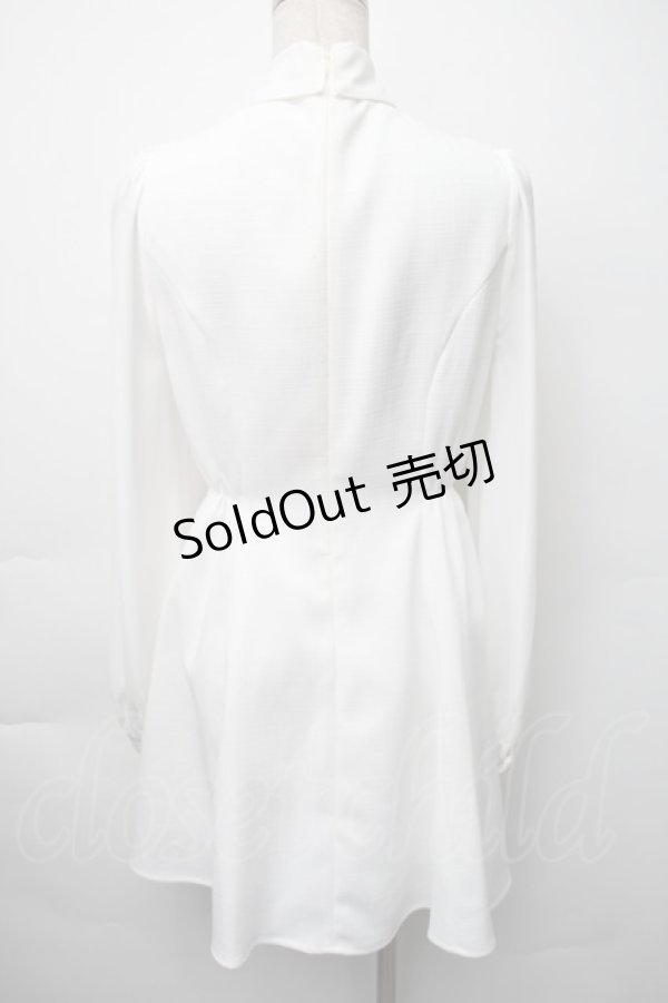 画像2: Ank Rouge / ぽんぽん&リボンワンピース  白 S-25-11-06-026-CA-OP-HR-ZS (2)