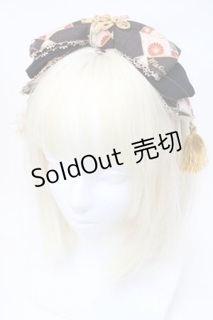 画像: metamorphose / 百花繚乱〜まほろばの舞〜リボンカチューシャ  黒 S-25-11-06-003-ME-AC-HR-ZS