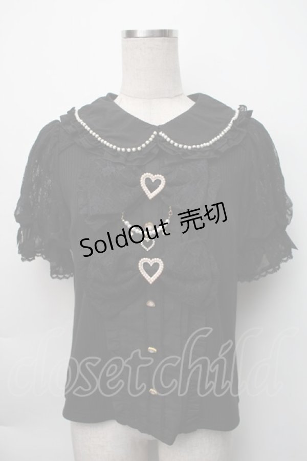 画像1: LIZ LISA / ダブルリボンパフスリーブリブカットトップス 0 黒 S-25-11-06-029-LO-TO-HR-ZS (1)