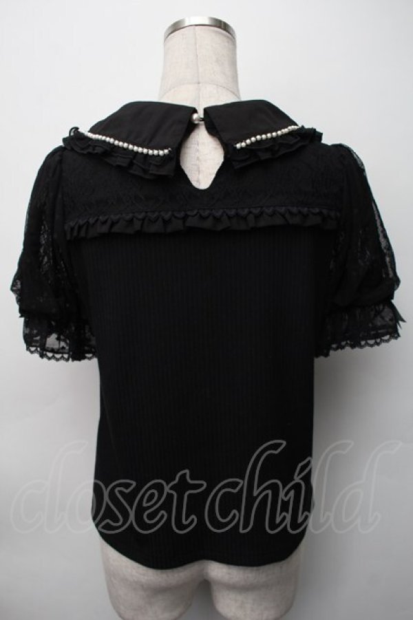 画像2: LIZ LISA / ダブルリボンパフスリーブリブカットトップス 0 黒 S-25-11-06-029-LO-TO-HR-ZS (2)