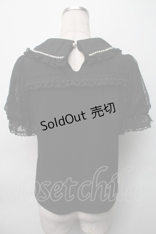 画像2: LIZ LISA / ダブルリボンパフスリーブリブカットトップス 0 黒 S-25-11-06-029-LO-TO-HR-ZS (2)