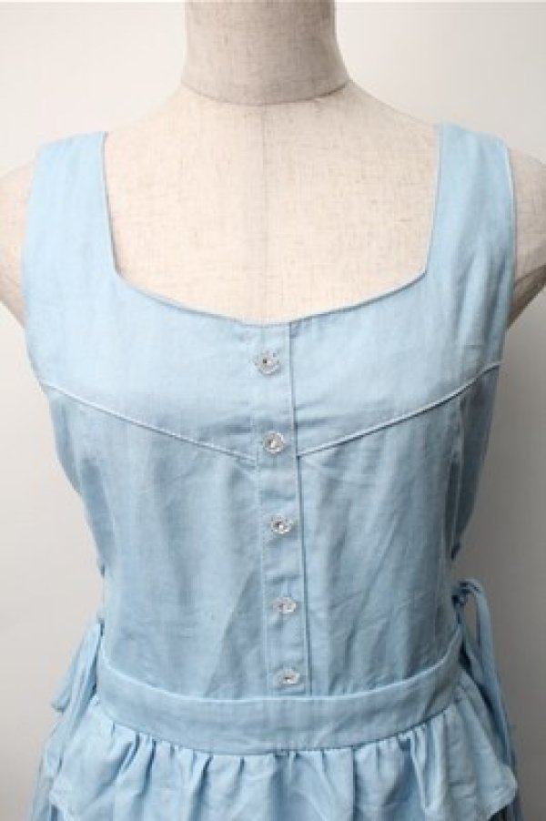 画像4: axes femme / フリルデザインジャンスカ  サックス S-25-11-07-032-AX-OP-HR-ZS (4)