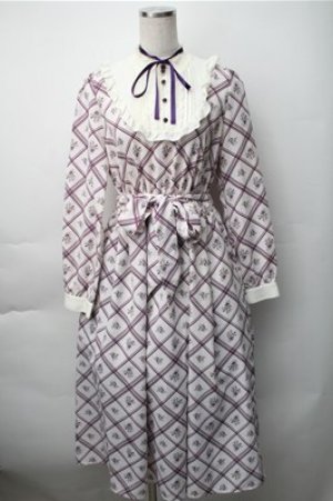 画像: axes femme / ブロッキングワンピース  ラベンダー S-25-11-07-033-AX-OP-HR-ZS