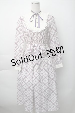 画像: axes femme / ブロッキングワンピース  ラベンダー S-25-11-07-033-AX-OP-HR-ZS