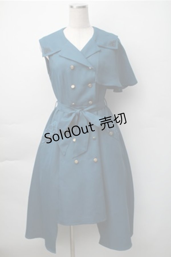 画像1: axes femme / トレンチアシメジャンスカ  ブルー S-25-11-07-042-AX-OP-HR-ZS (1)