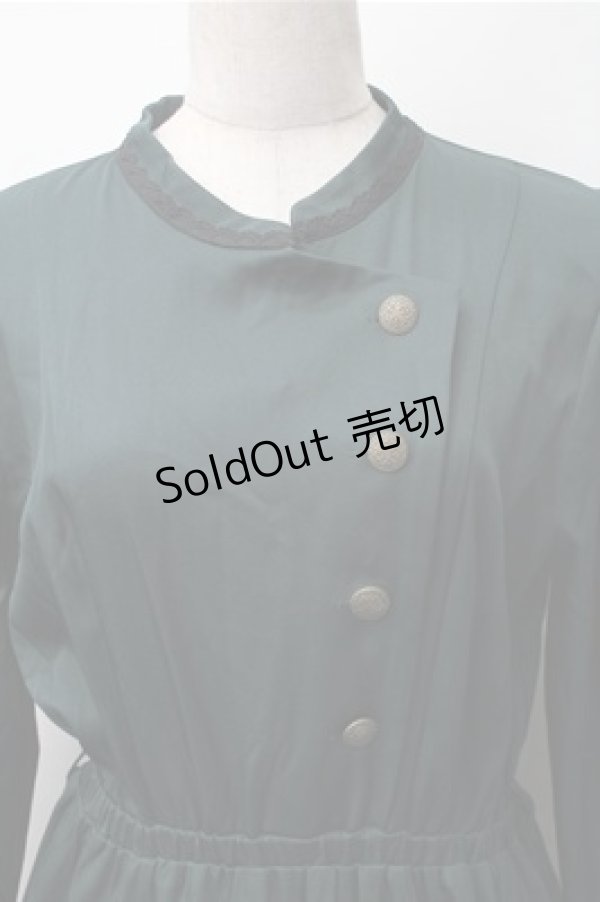 画像3: axes femme / フラワー刺繍連釦ワンピース  グリーン S-25-11-07-043-AX-OP-HR-ZS (3)