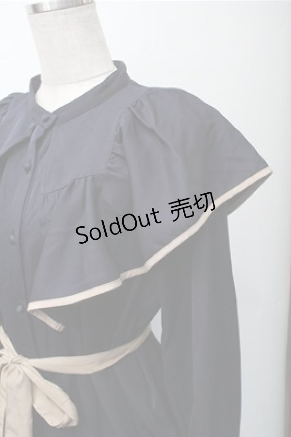 画像3: axes femme / パイピングフリルワンピース  紺 S-25-11-07-045-AX-OP-HR-ZS (3)