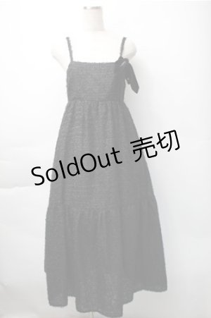 画像: axes femme / リボン付ジャガードワンピース  黒 S-25-11-07-048-AX-OP-HR-ZS