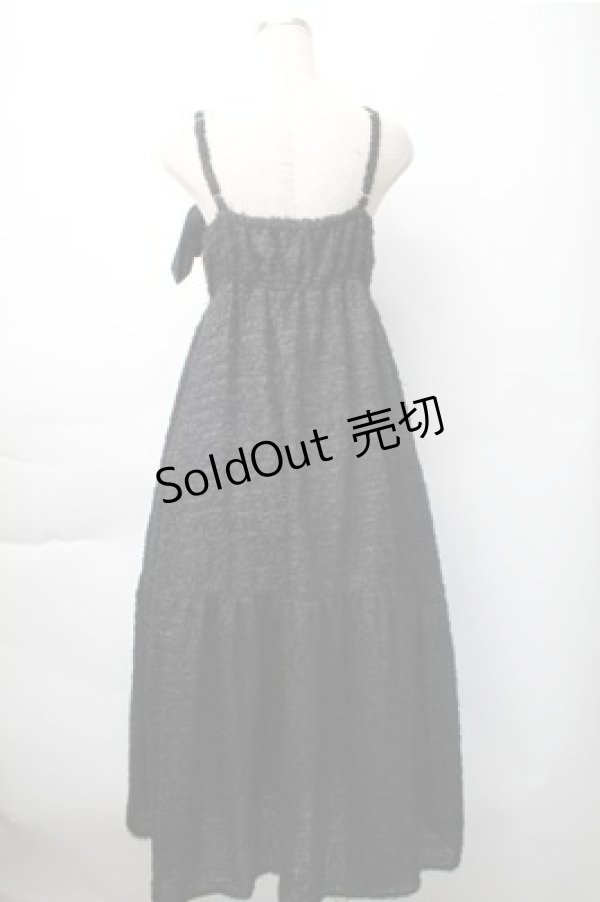 画像2: axes femme / リボン付ジャガードワンピース  黒 S-25-11-07-048-AX-OP-HR-ZS (2)