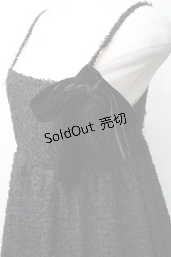 画像3: axes femme / リボン付ジャガードワンピース  黒 S-25-11-07-048-AX-OP-HR-ZS (3)