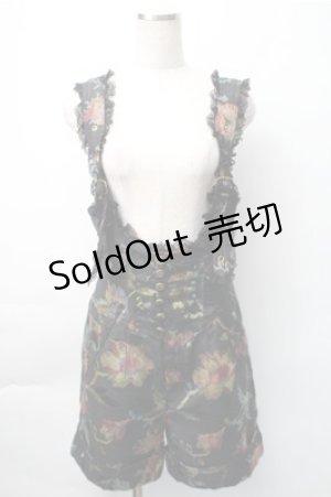 画像: ALGONQUINS / ジャガードサロペット  黒 S-25-11-07-049-AL-PA-AS-ZS