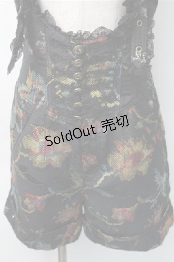 画像3: ALGONQUINS / ジャガードサロペット  黒 S-25-11-07-049-AL-PA-AS-ZS (3)