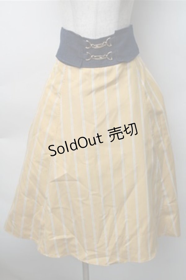 画像1: axes femme / ビット付ハイウエストスカート  イエロー S-25-11-07-052-AX-SK-HR-ZS (1)