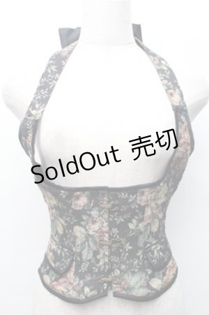 画像: EXCENTRIQUE / ゴブランベストコルセット  黒 S-25-11-07-011-EL-TS-AS-ZS